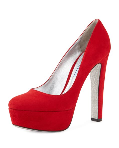 red and white prada heels|prada high heels platform.